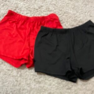 Champion Women's Athletic Shorts - Red and Black